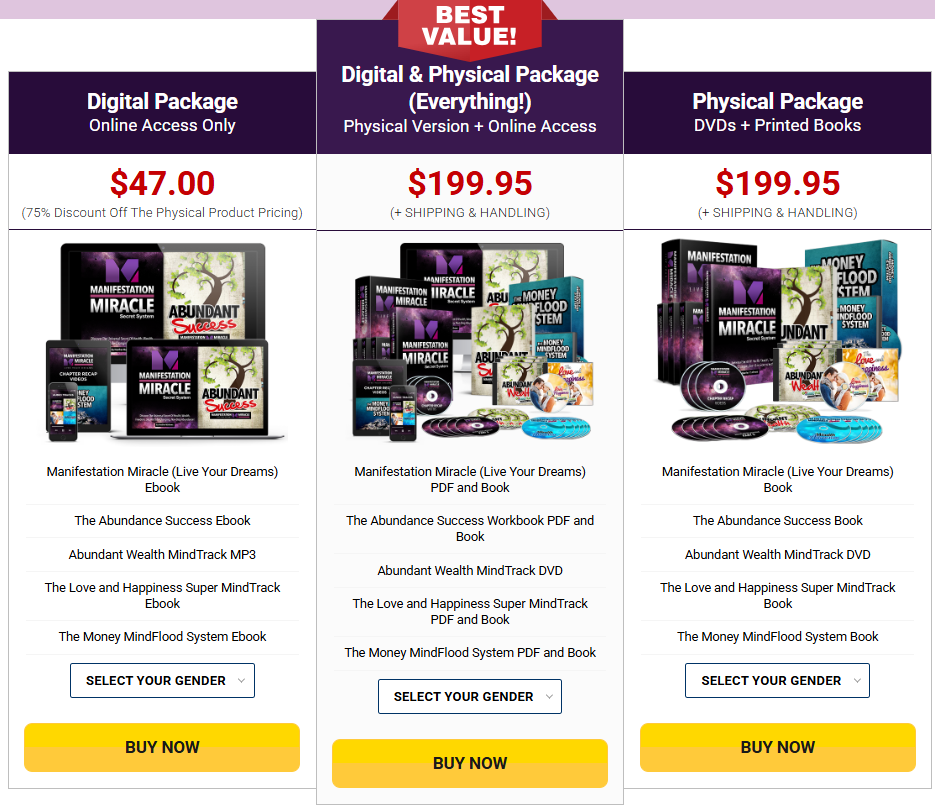 Manifestation Miracle price details